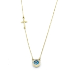 ΚΟΛΙΕ ΧΡΥΣΟ 14 ΚΑΡΑΤΙΩΝ ΜΕ ΜΑΤΙ ΚΑΙ ΣΤΑΥΡΟ